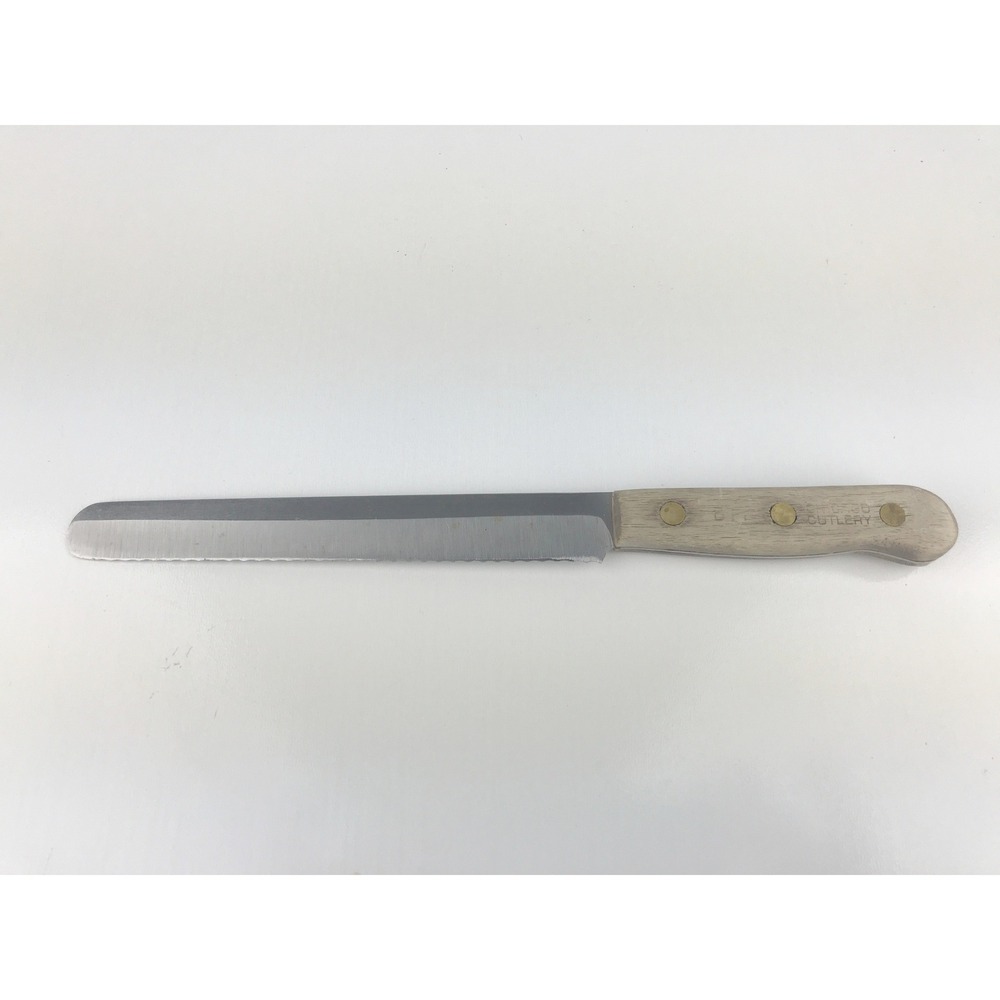 Chicago Cutlery‎ BT7 Serrated Bread Knife Walnut Wood Handle Kitchen Utensil 7"